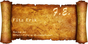 Fitz Erik névjegykártya